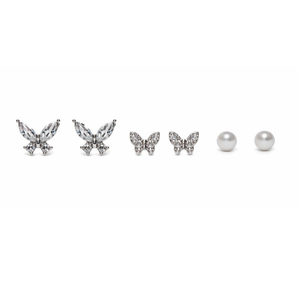 Papillon Crystal Stud Set