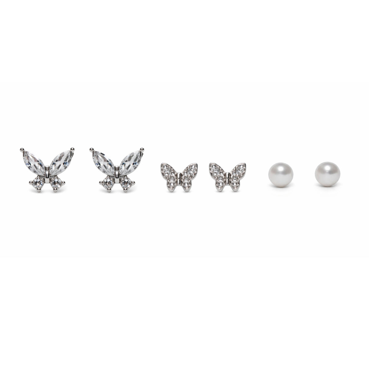 Papillon Crystal Stud Set