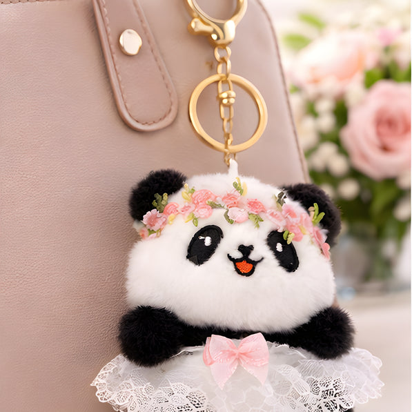 Floral Crown Panda Plush
