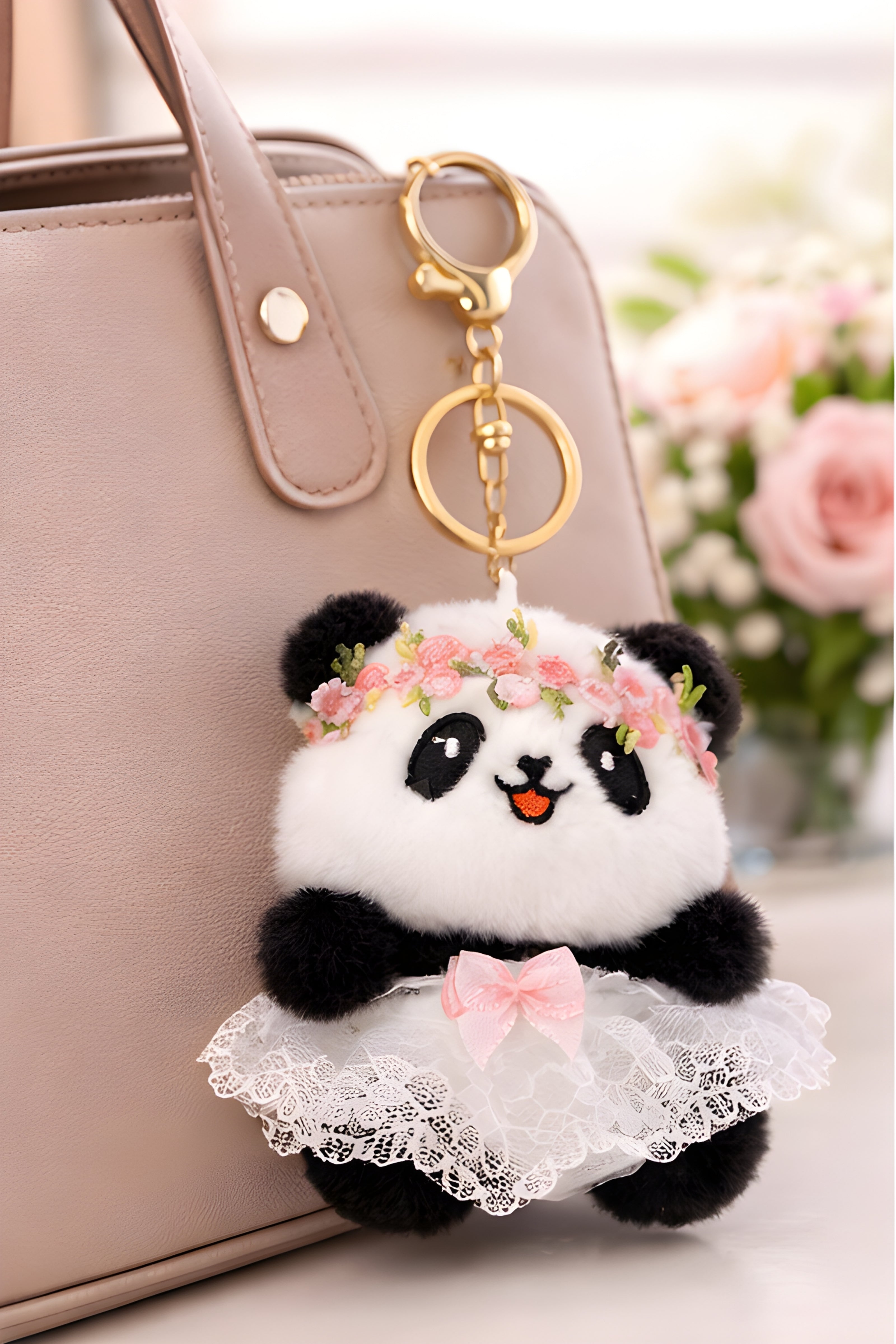 Floral Crown Panda Plush
