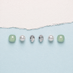 Duo Rouge Heart Stud Set