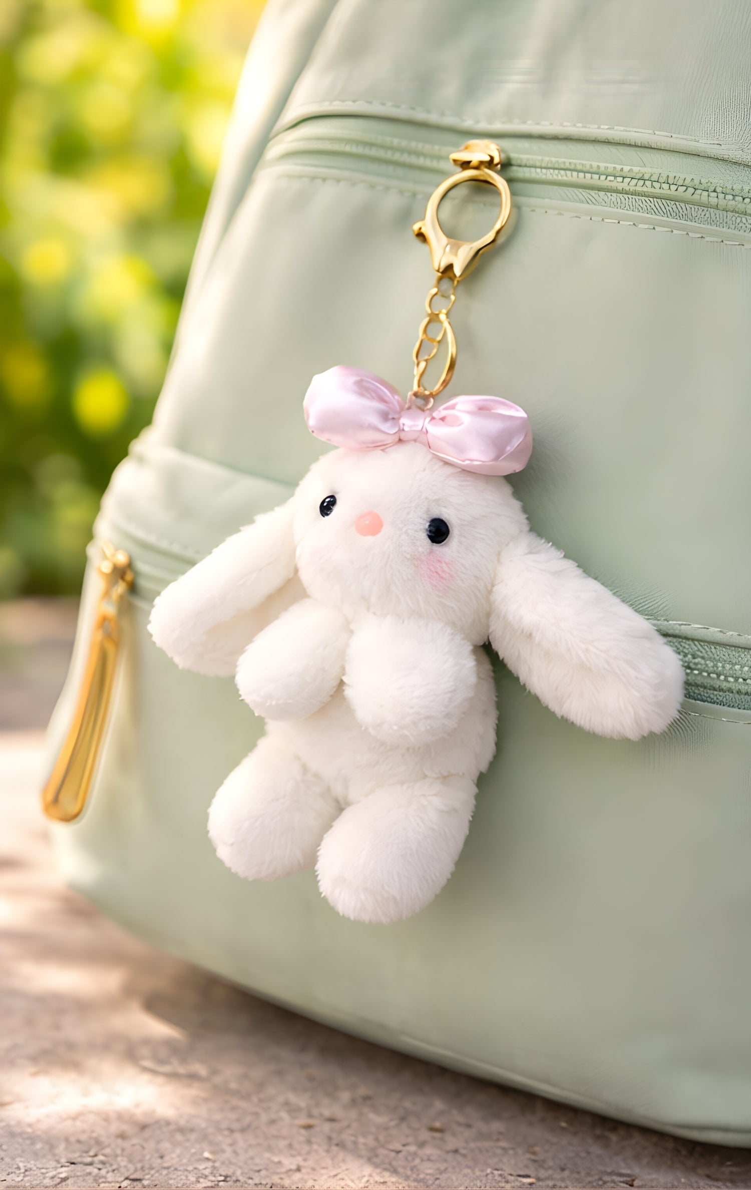 Ivory Bow Bunny Plush