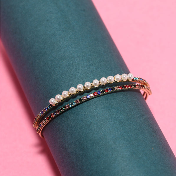 Multi Stone Pearl Bracelet