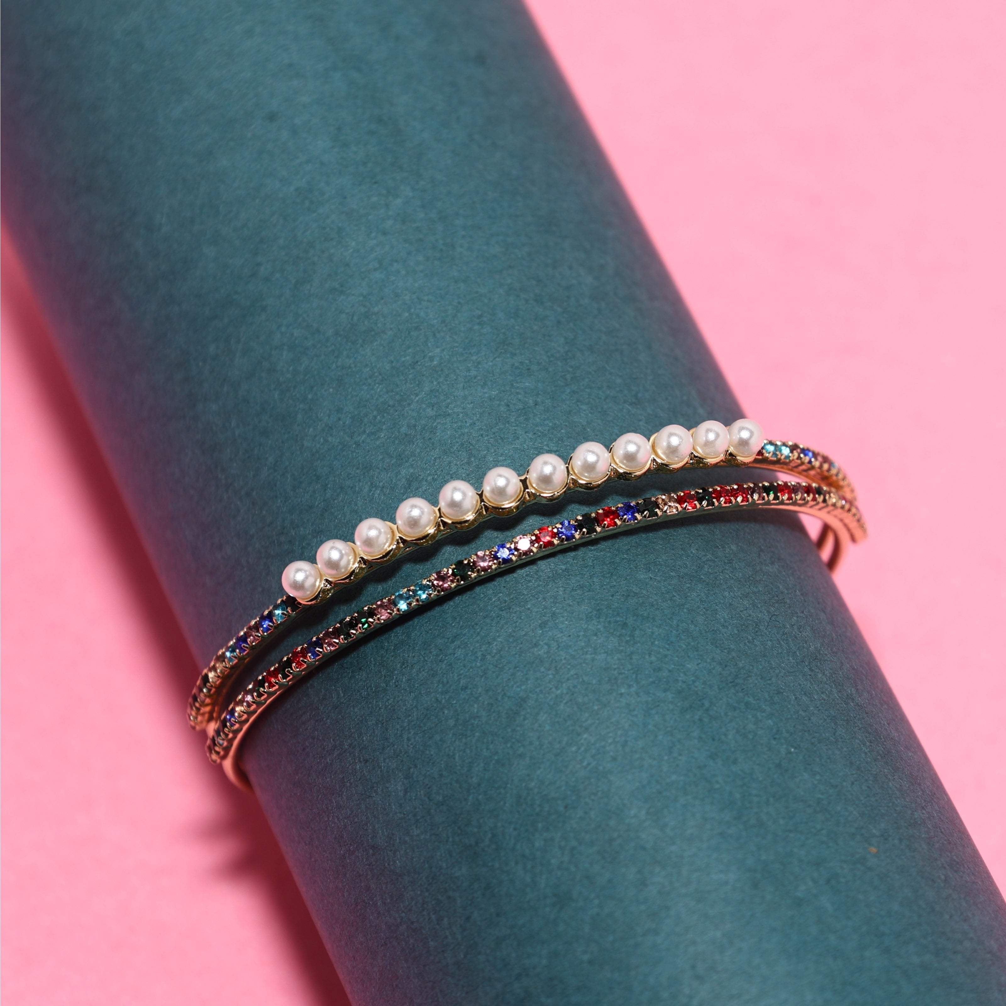 Multi Stone Pearl Bracelet