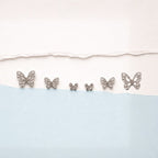 Crystal Butterfly Stud Set