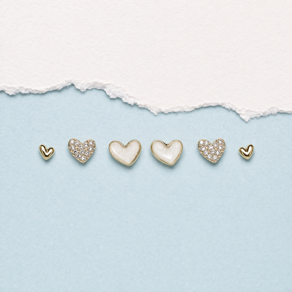 Classique Heart Stud Set
