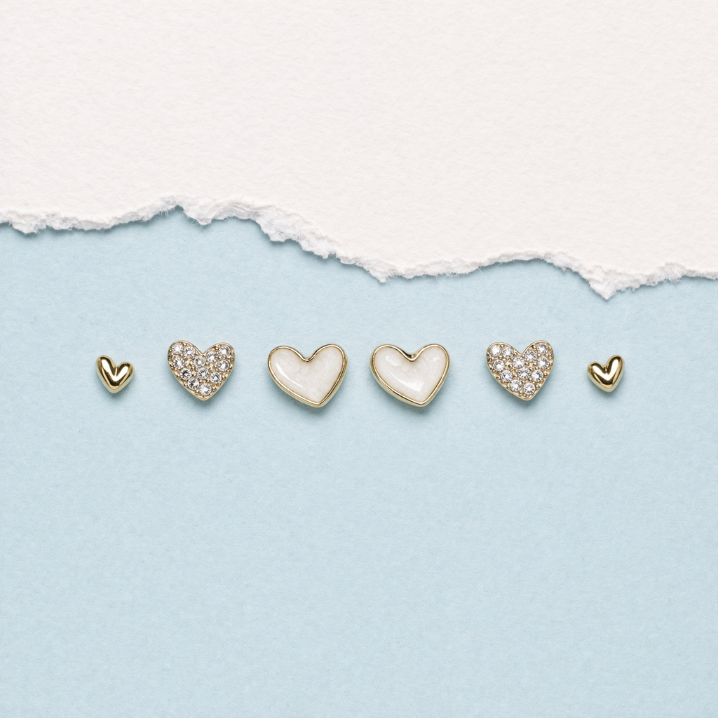 Classique Heart Stud Set