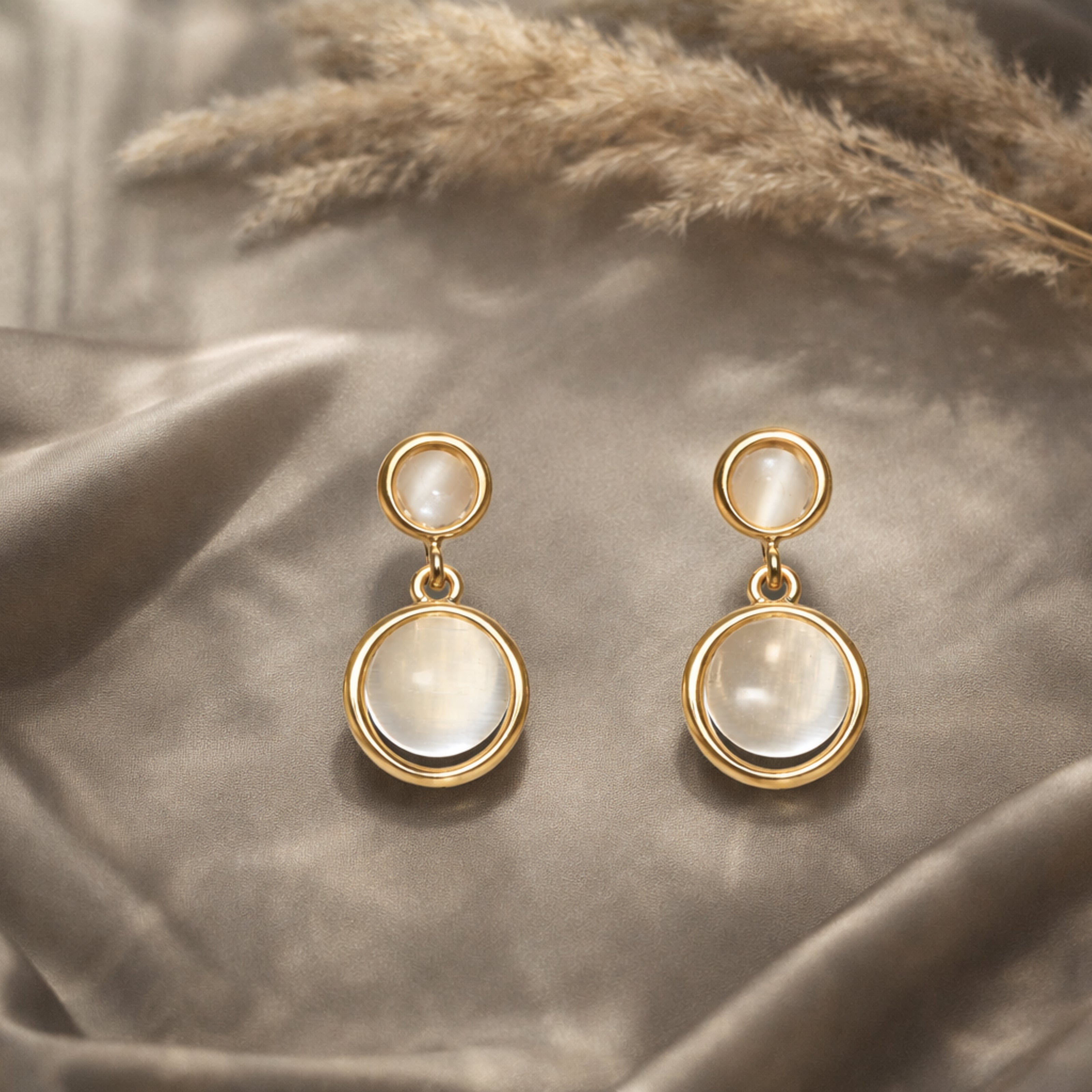 Luna Circle Drop Earrings