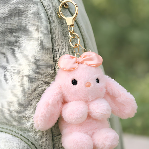 Blush Pink Bow Bunny Plush