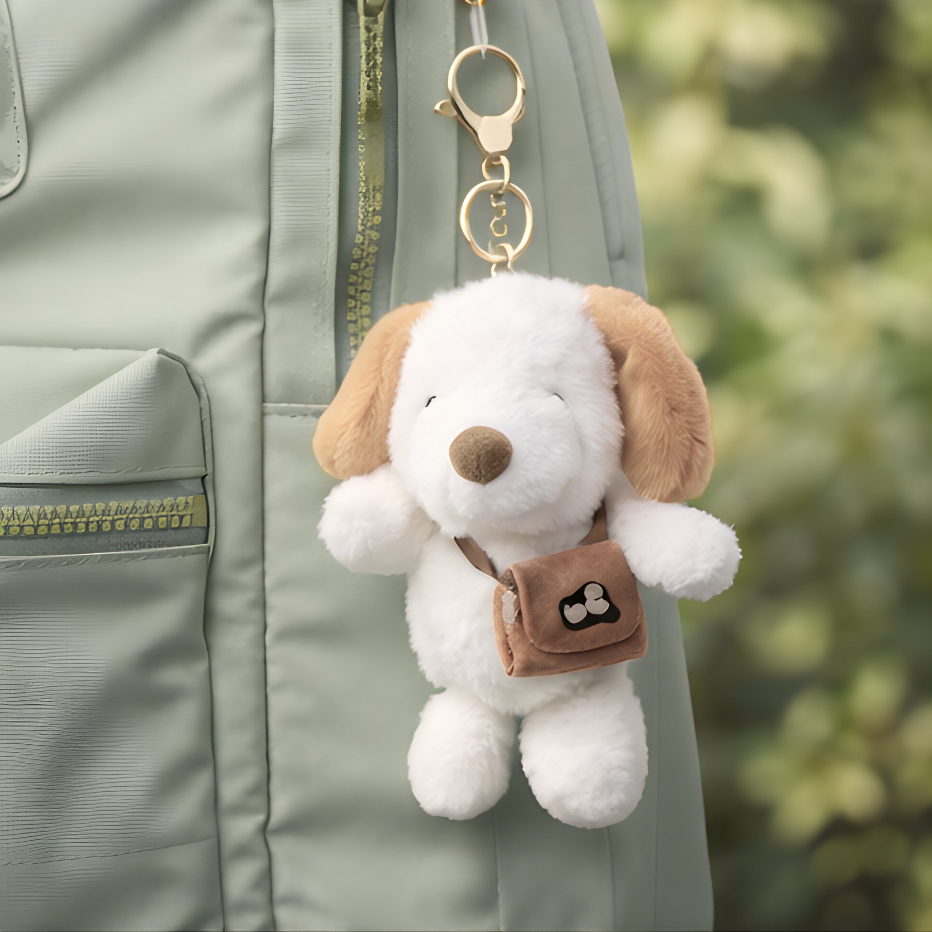 Beige Bag Puppy Plush