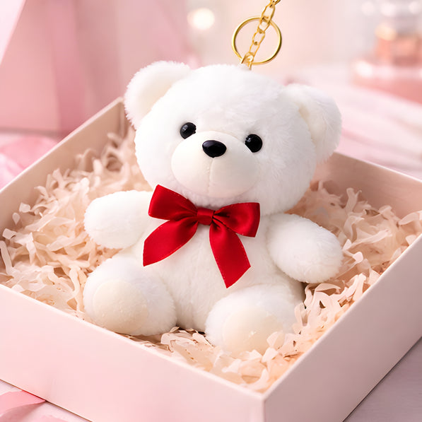 White Snowy Love Teddy Charm