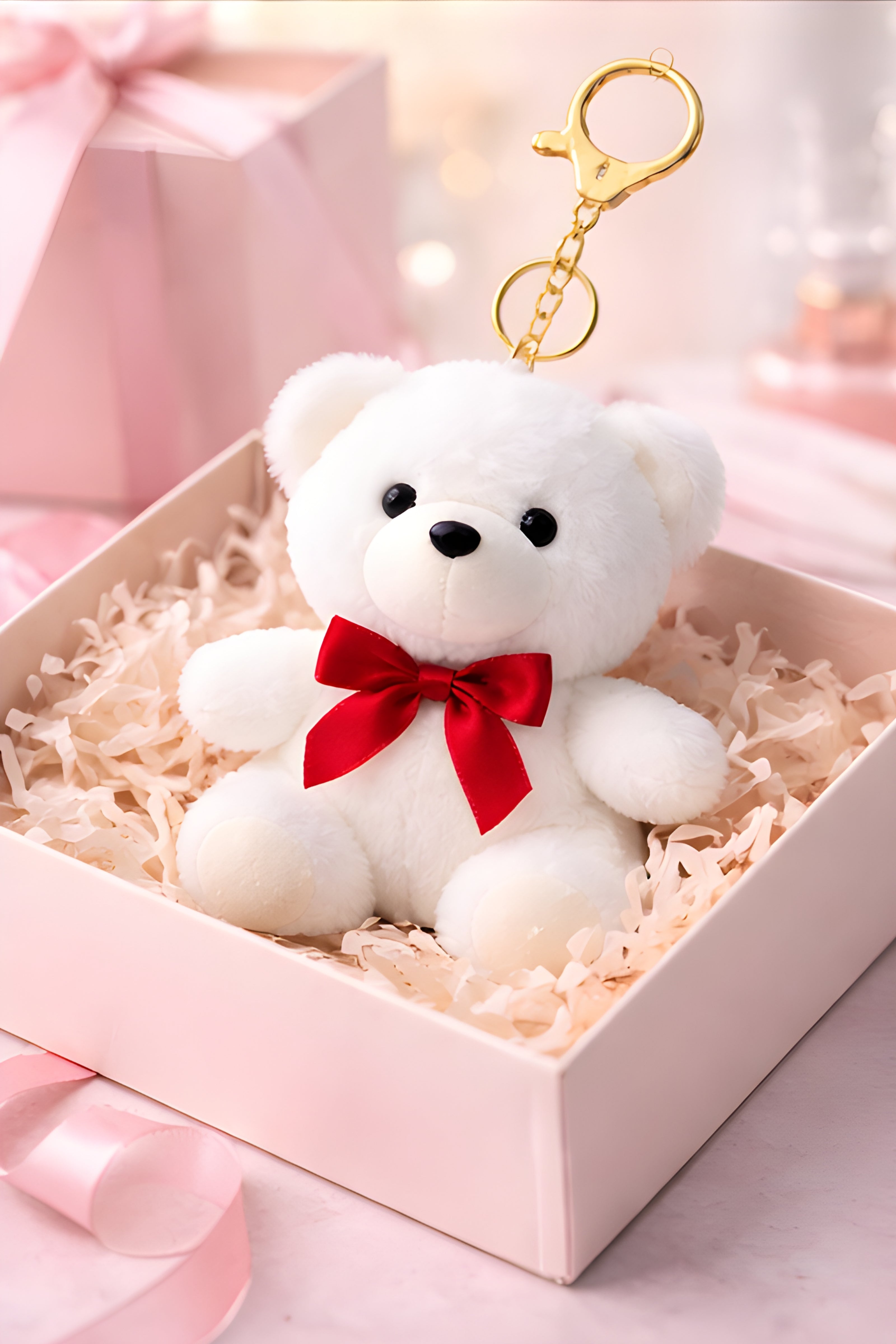 White Snowy Love Teddy Charm