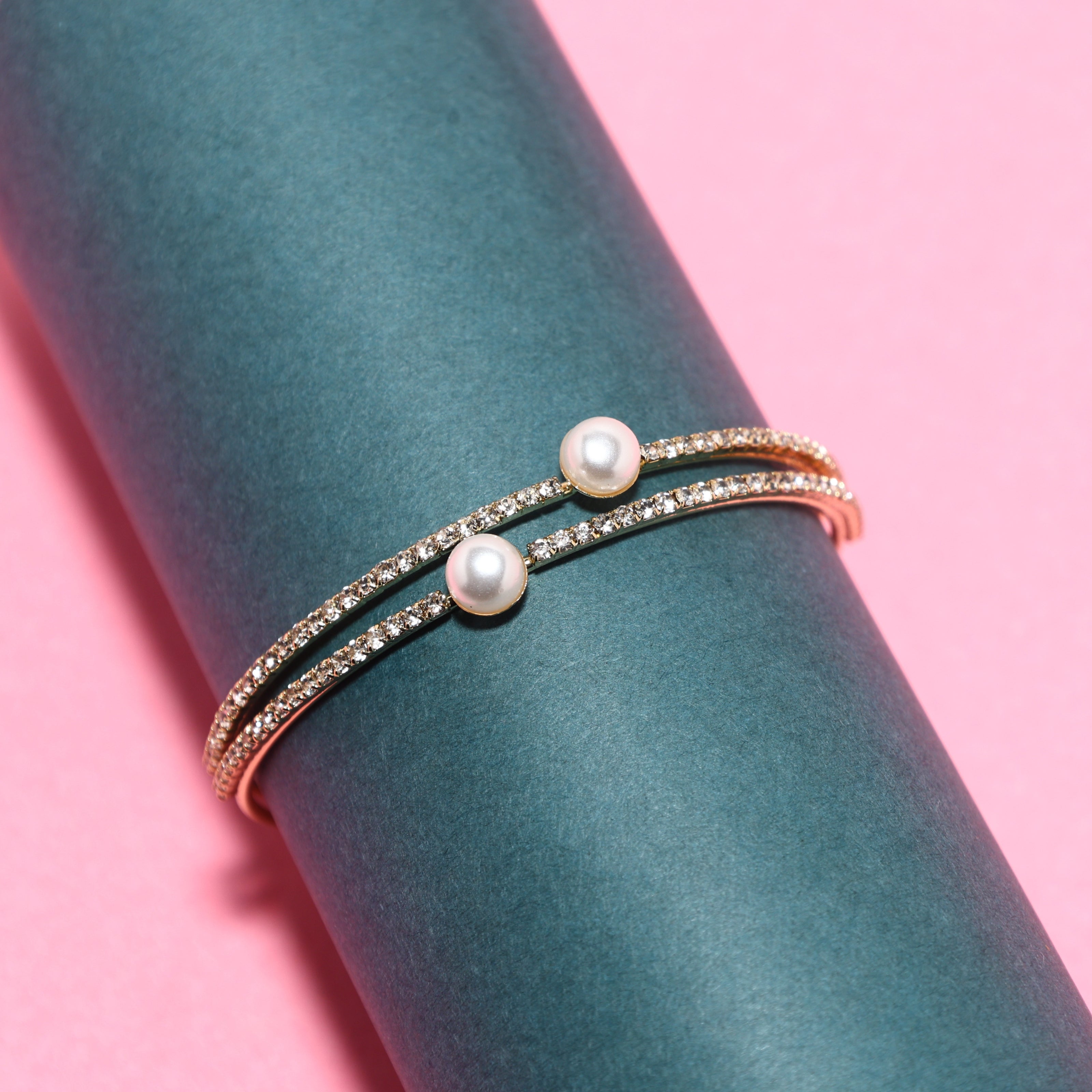 Gold Pearl Bangle