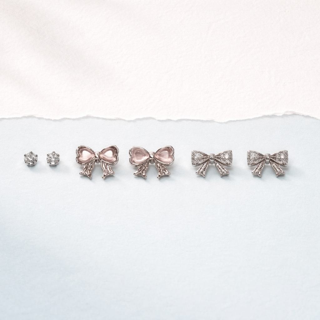 Rosette Bow Studs