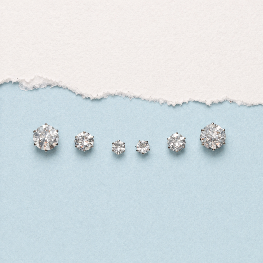 Silver Diamant Stud Set
