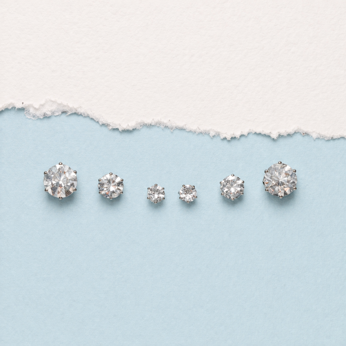Silver Diamant Stud Set