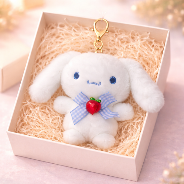 Rabbit Apple Bow Plush