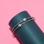 Silver Pearl Bangle