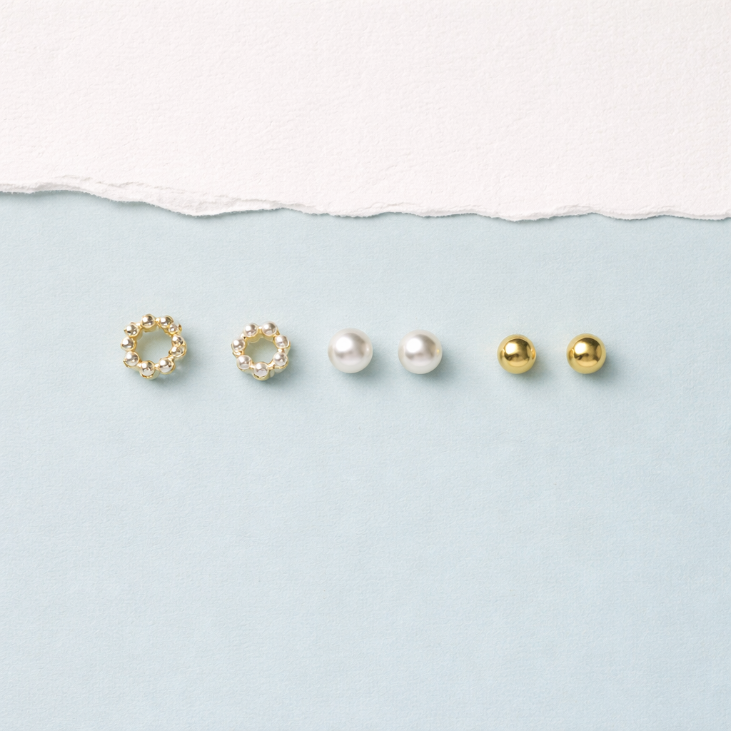 Floral Charm Stud Set