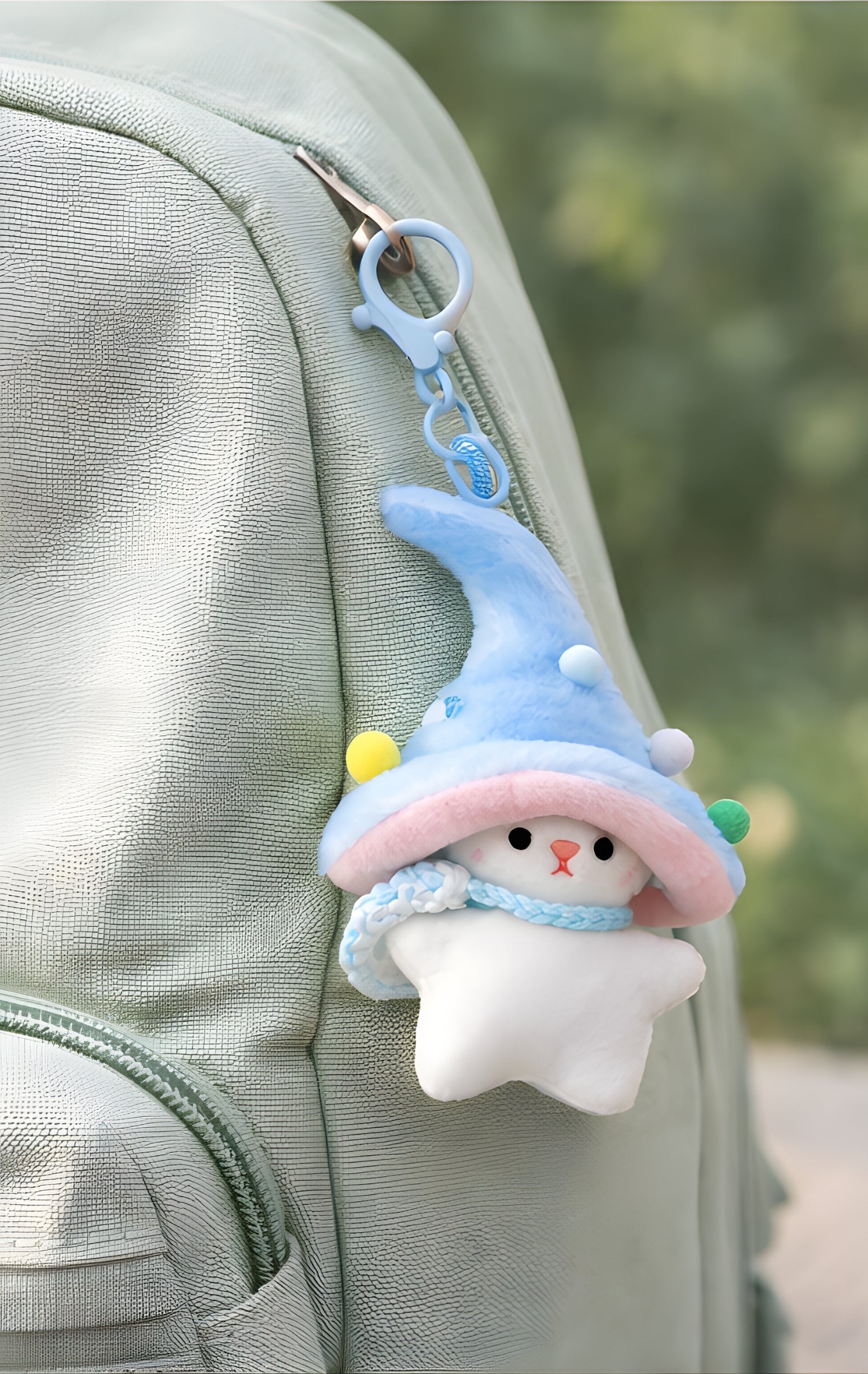 Blue Wizard Bunny Charm