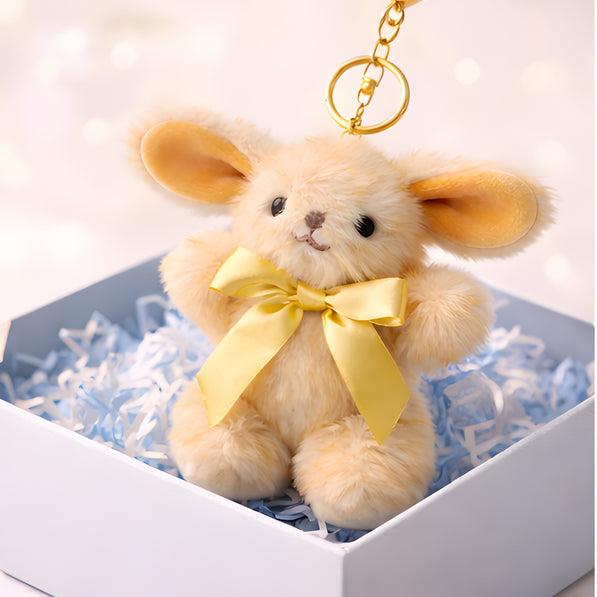 Fluffy Peach Bunny Charm