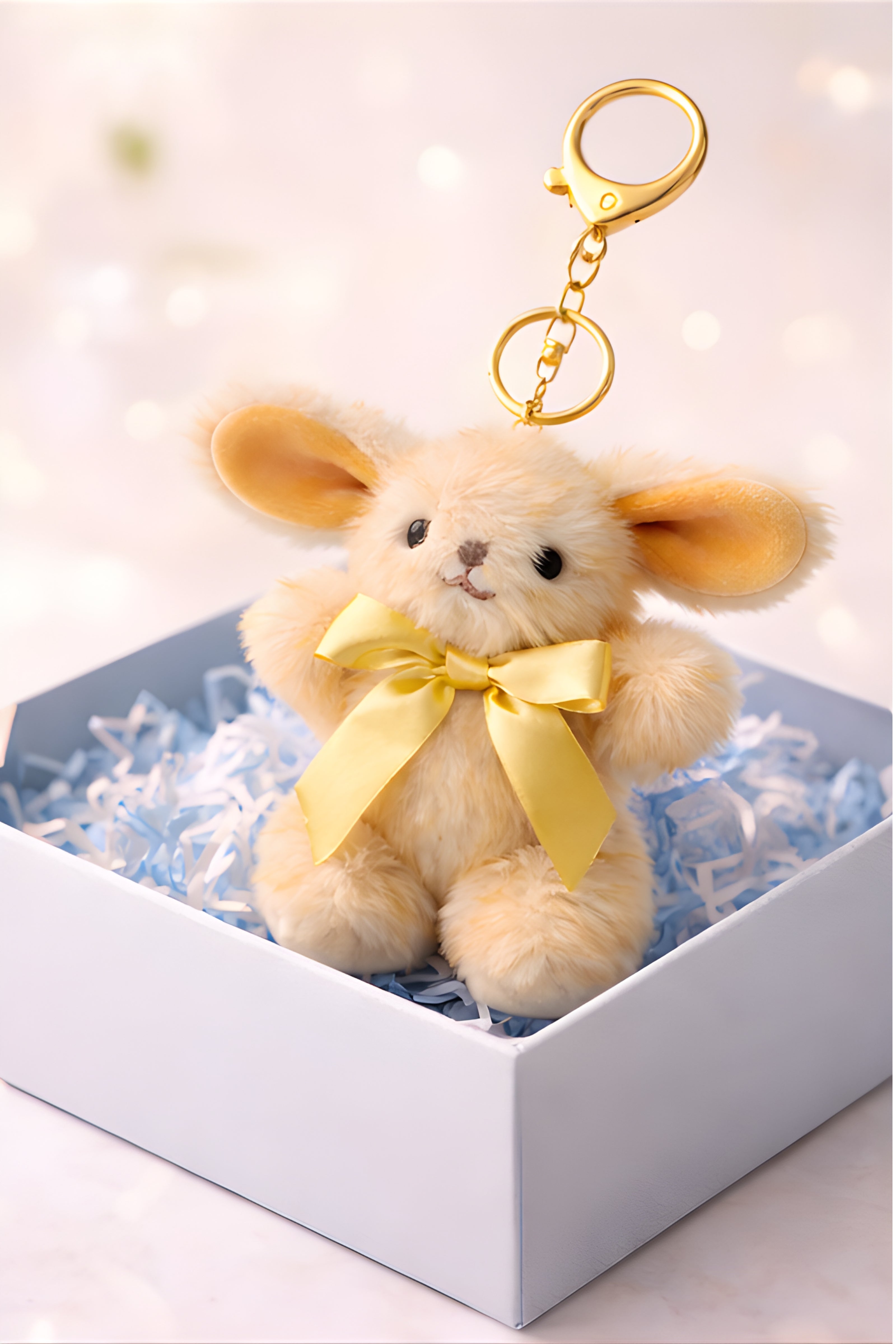 Fluffy Peach Bunny Charm