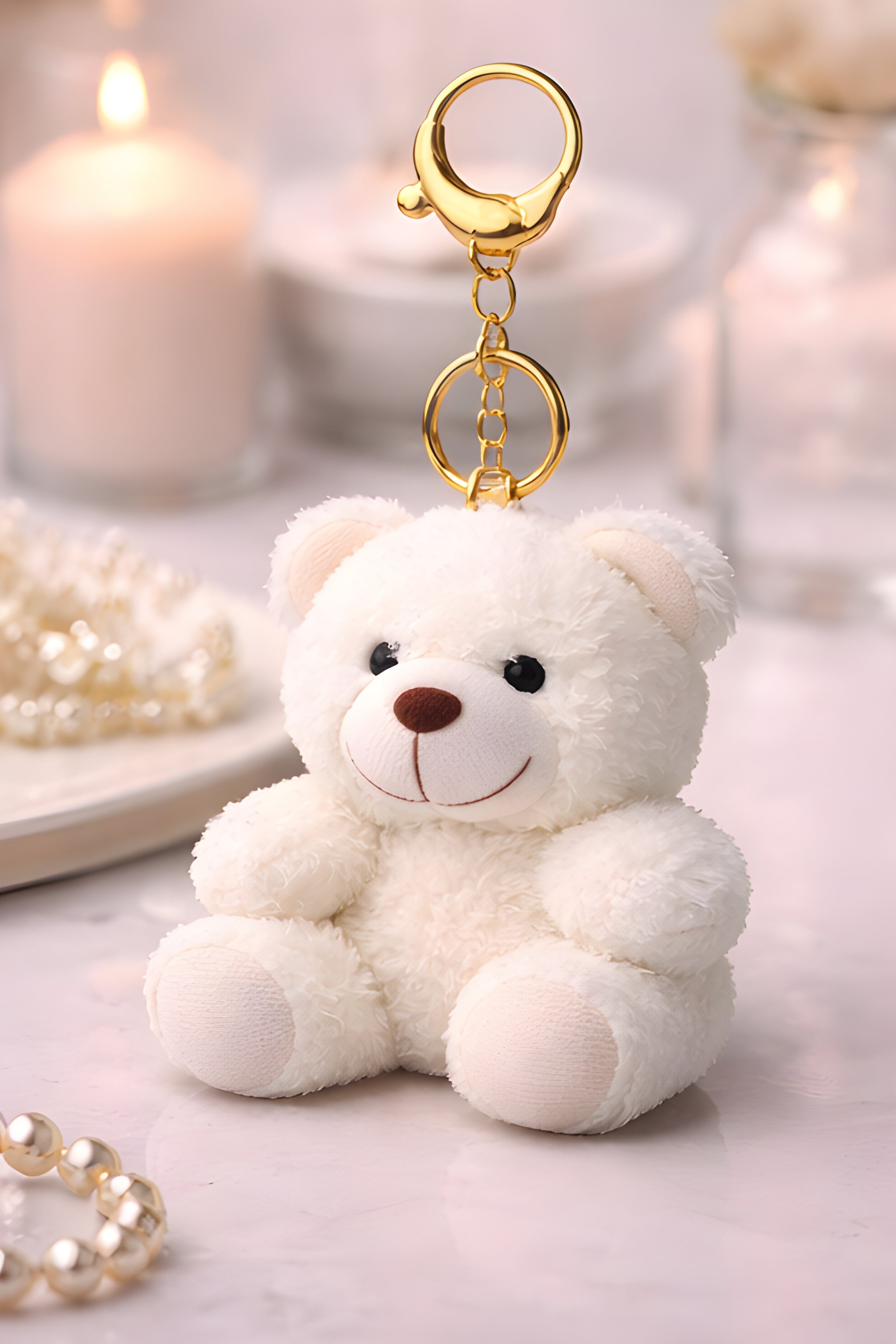 White Shaggy Teddy Plush