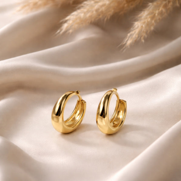 Tiny Golden Hoop Earrings