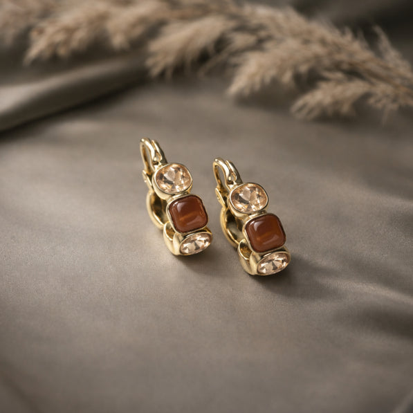 Vintage Gem Hoop Earrings