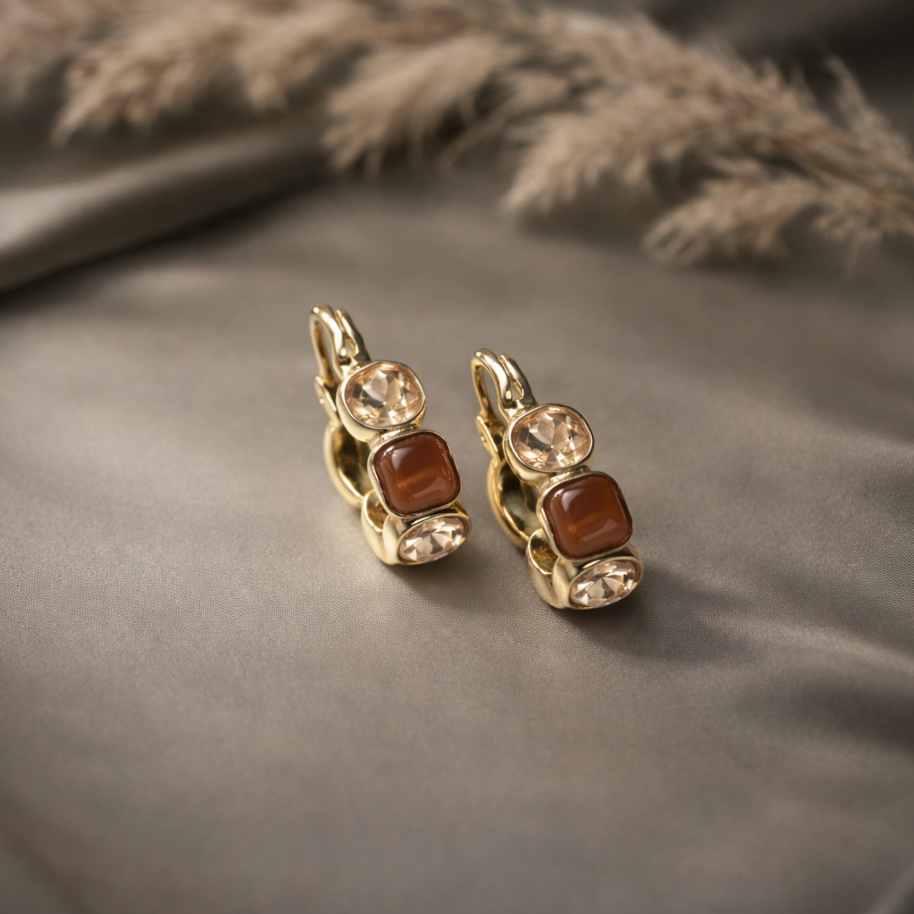 Vintage Gem Hoop Earrings