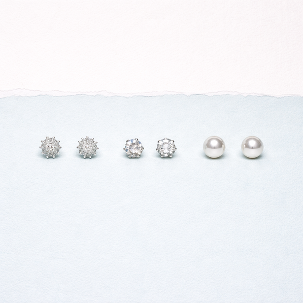 Silver Coral Stud Set