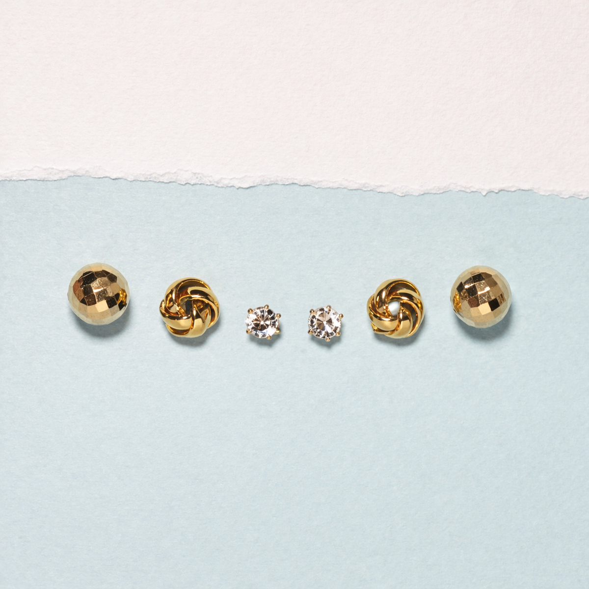 Golden Sphere Knot Stud Set