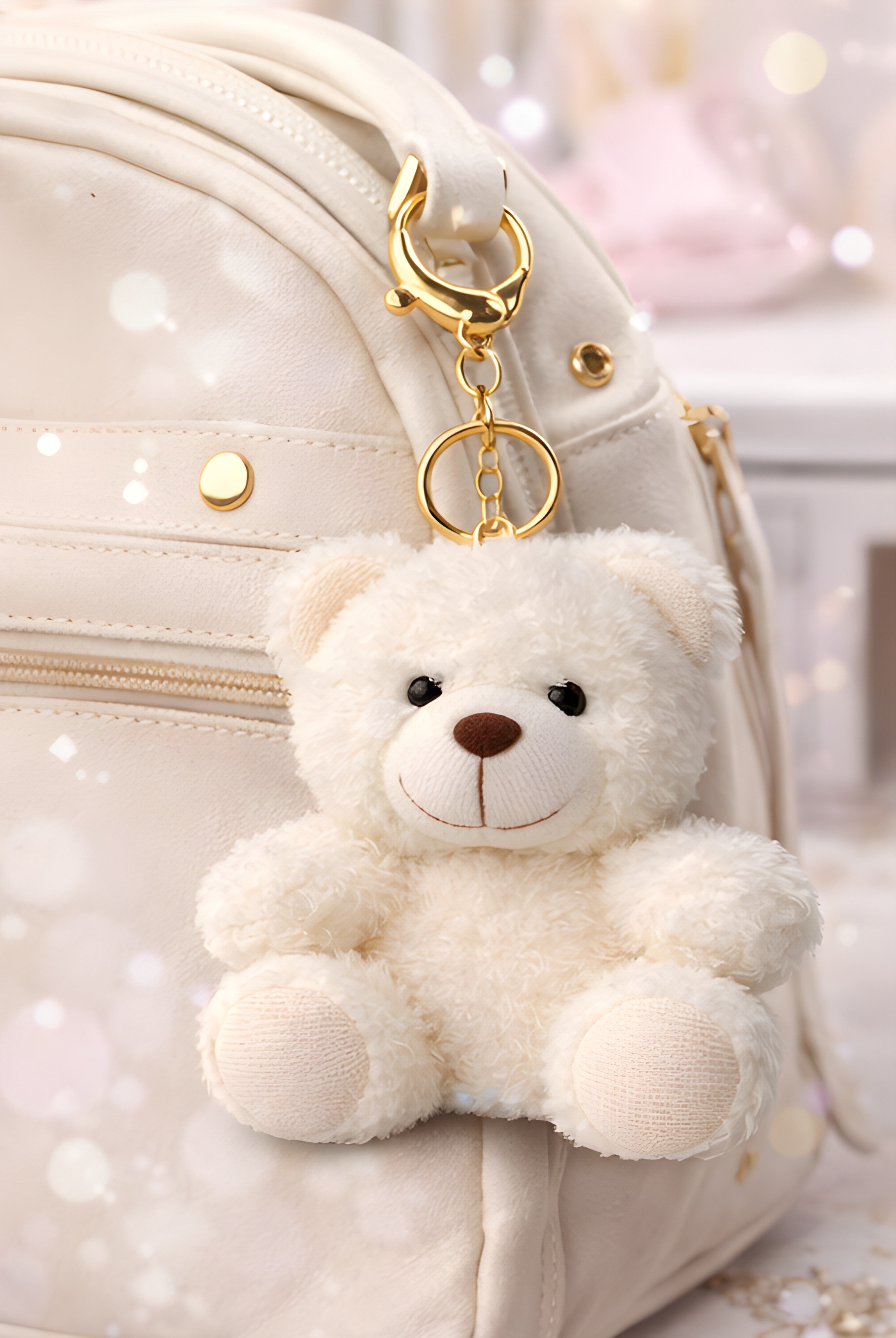 White Shaggy Teddy Plush