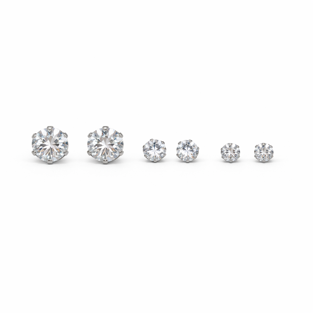 Silver Diamant Stud Set