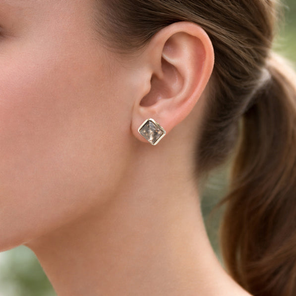 Dual Stone & Pearl Stud