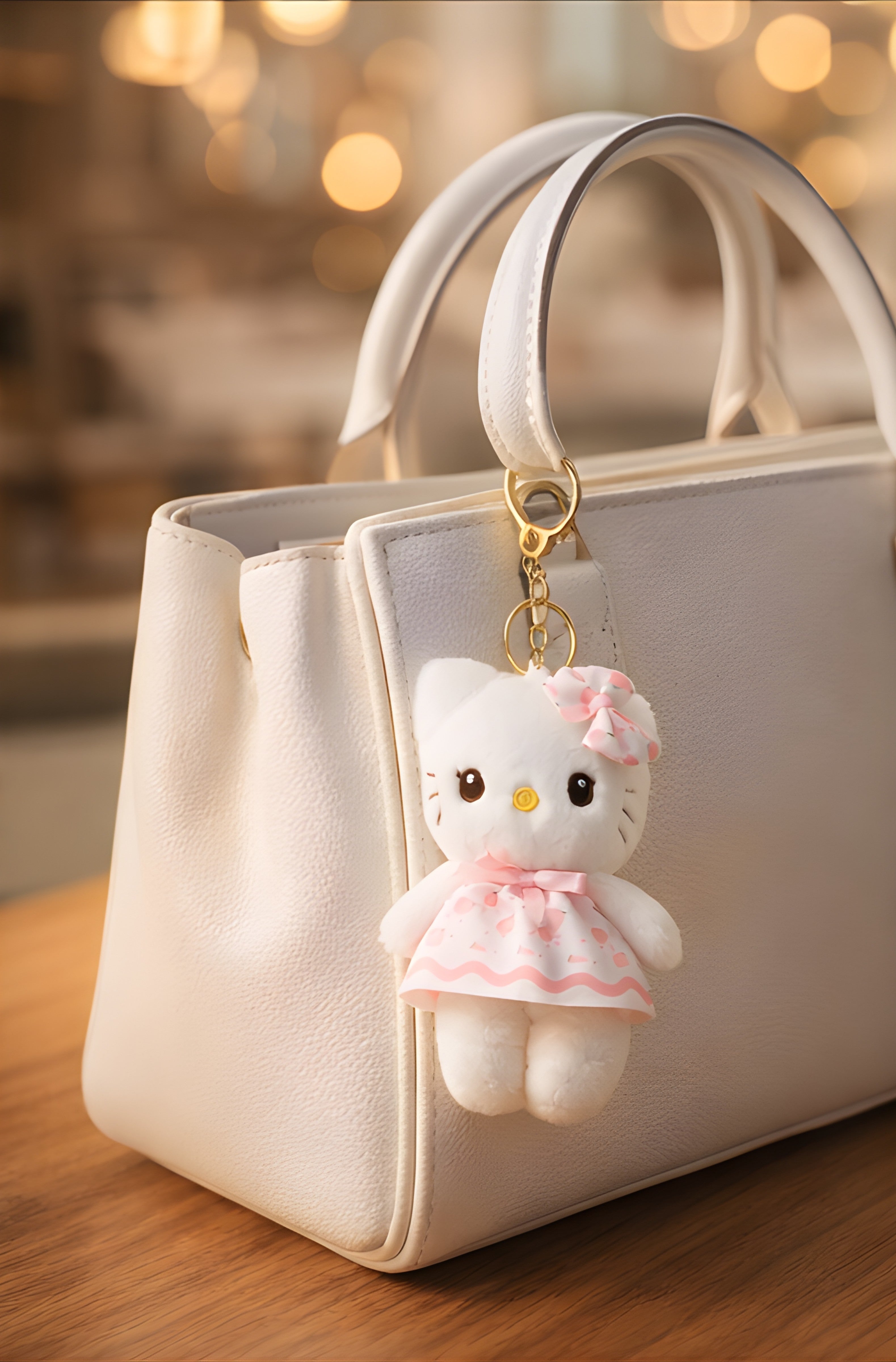 Peach Dress Kitty Plush