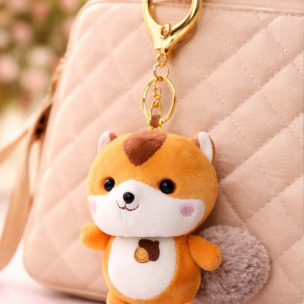 Nutty Golden Squirrel Plush Charm