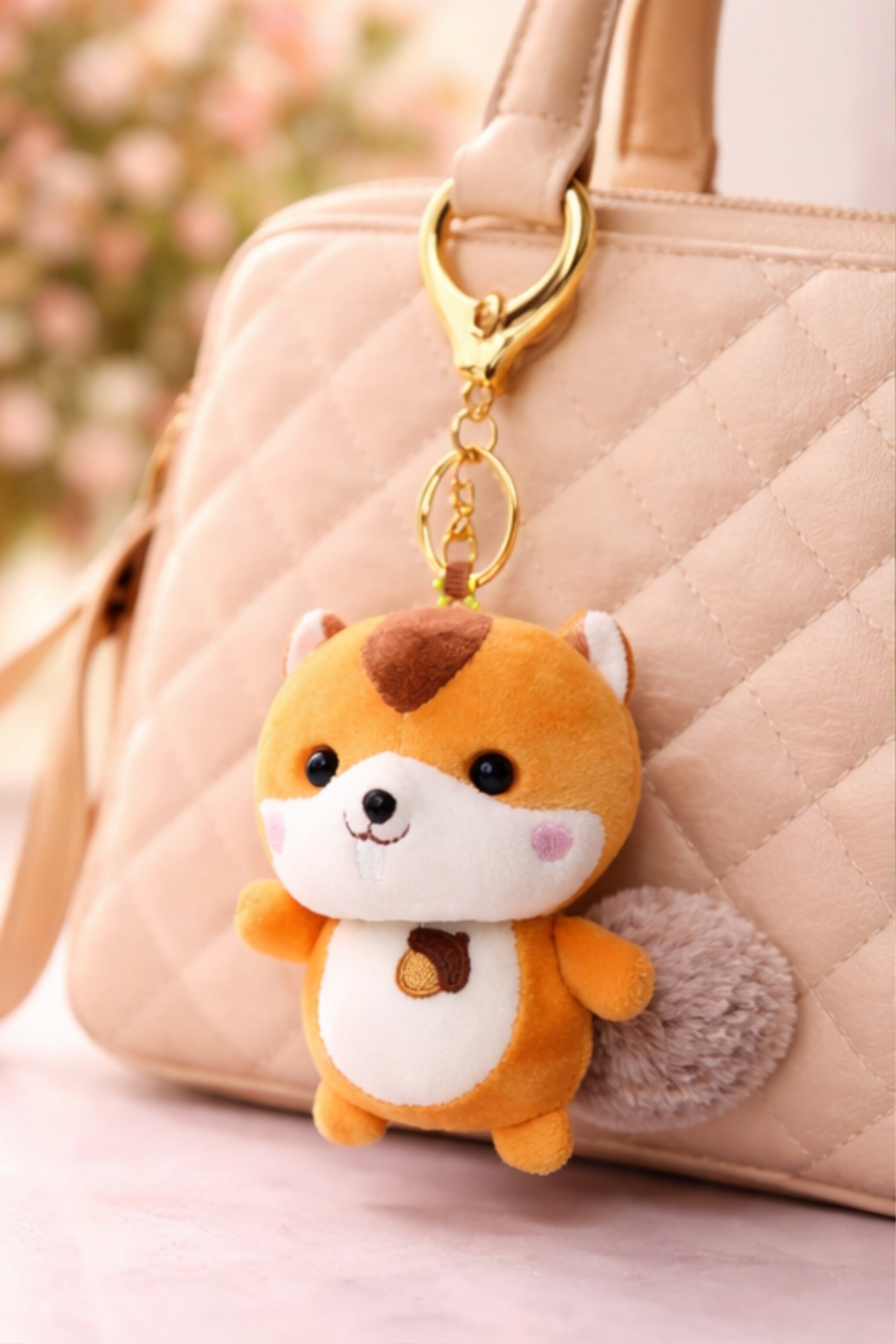 Nutty Golden Squirrel Plush Charm