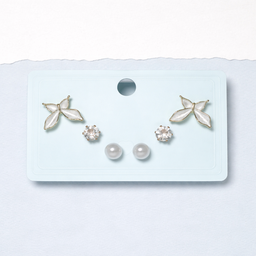 Pearl Butterfly Stud Set