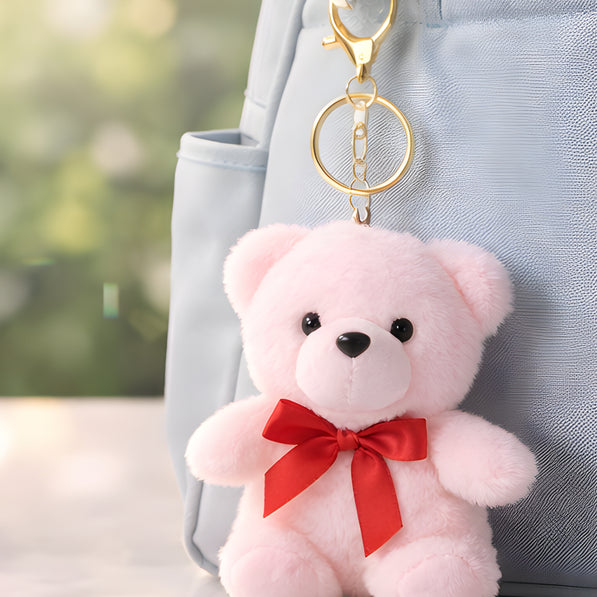 Pink Snowy Love Teddy Charm