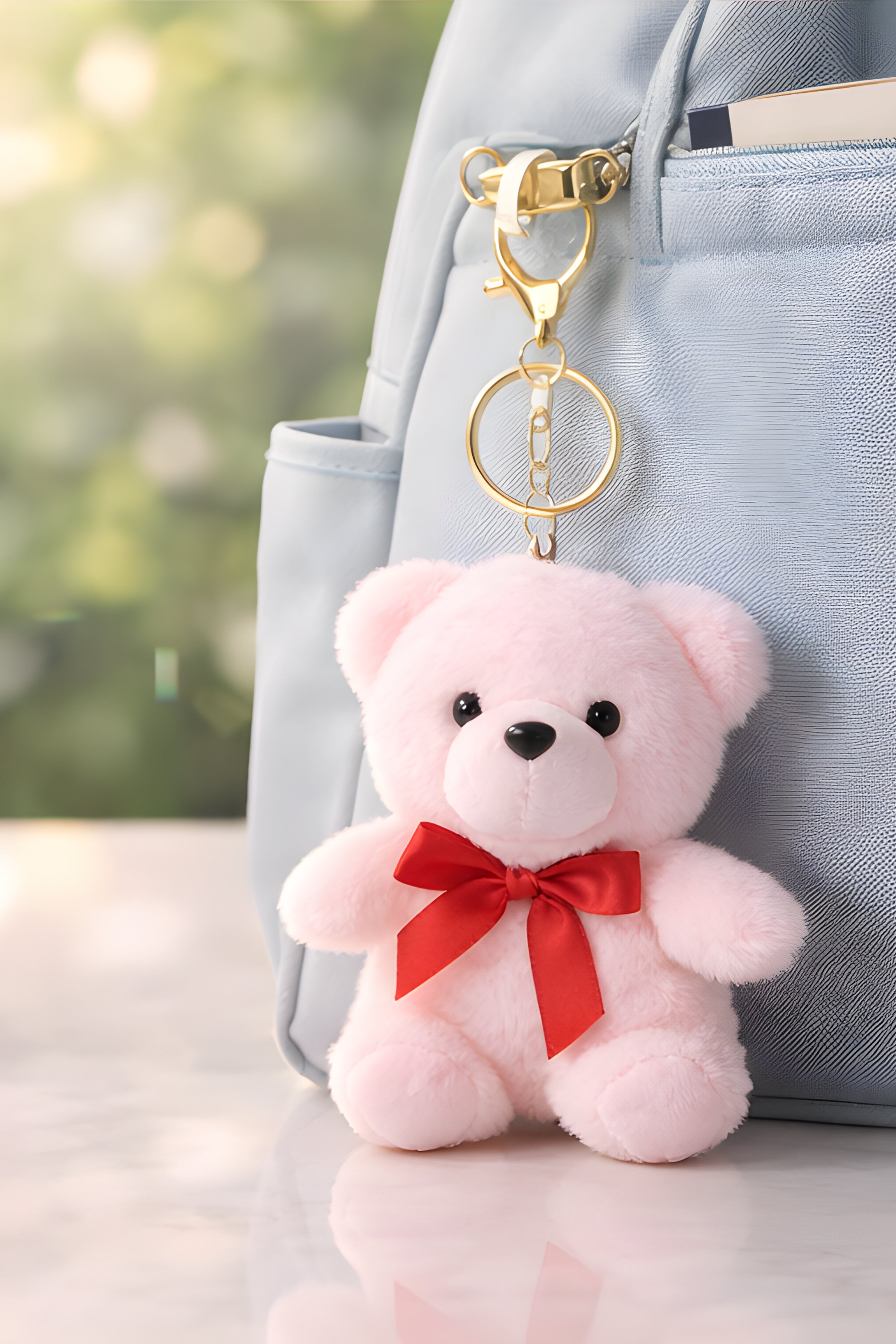 Pink Snowy Love Teddy Charm
