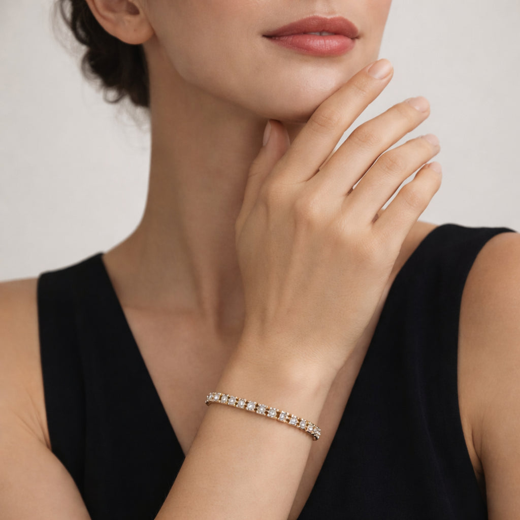 Adjustable Cubic Gold Bracelet