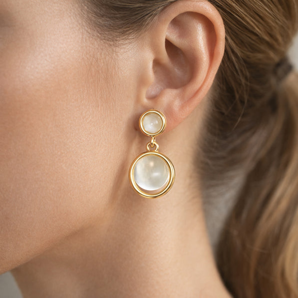 Luna Circle Drop Earrings