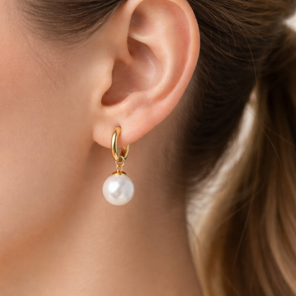Pearl Hoop Earrings