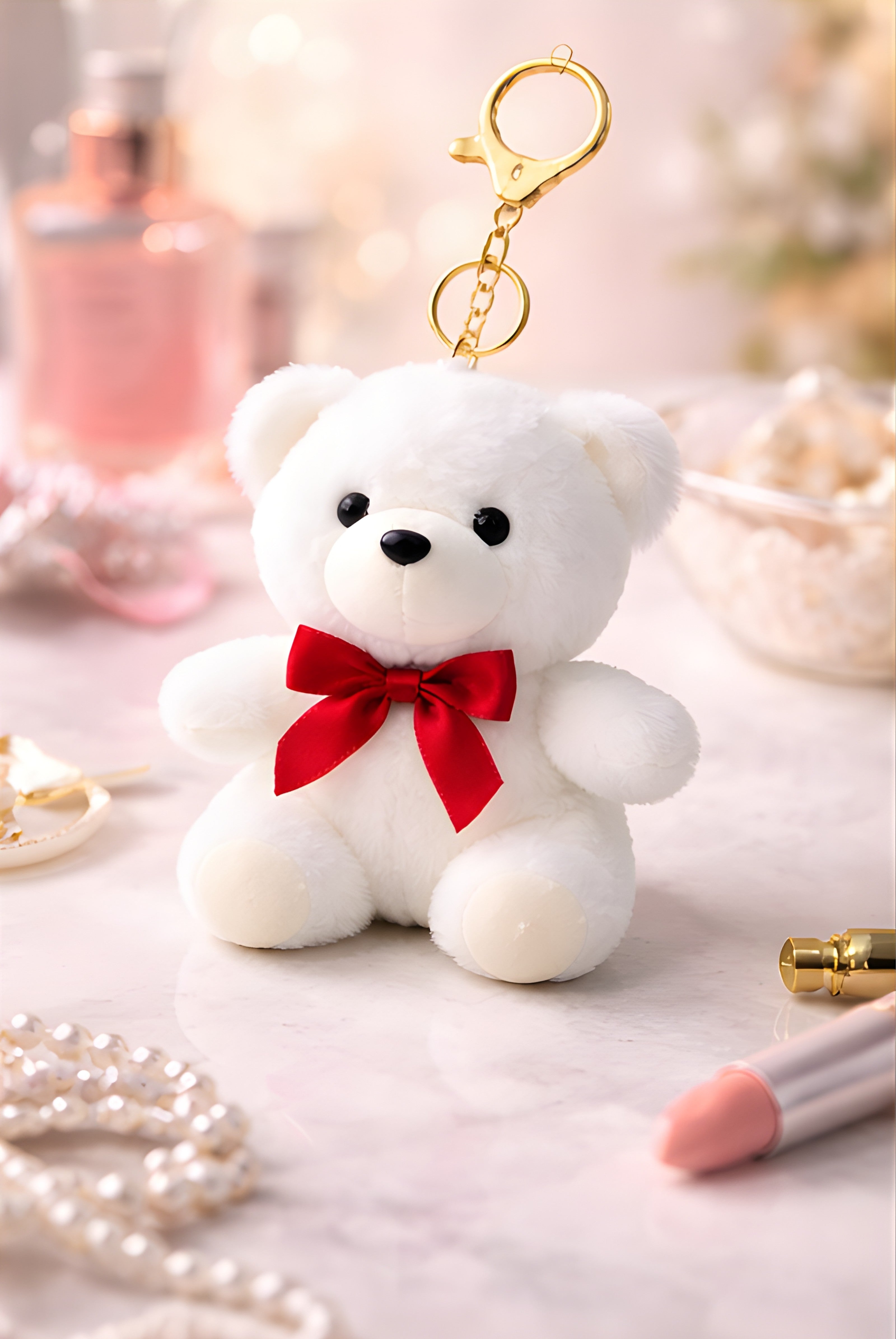 White Snowy Love Teddy Charm