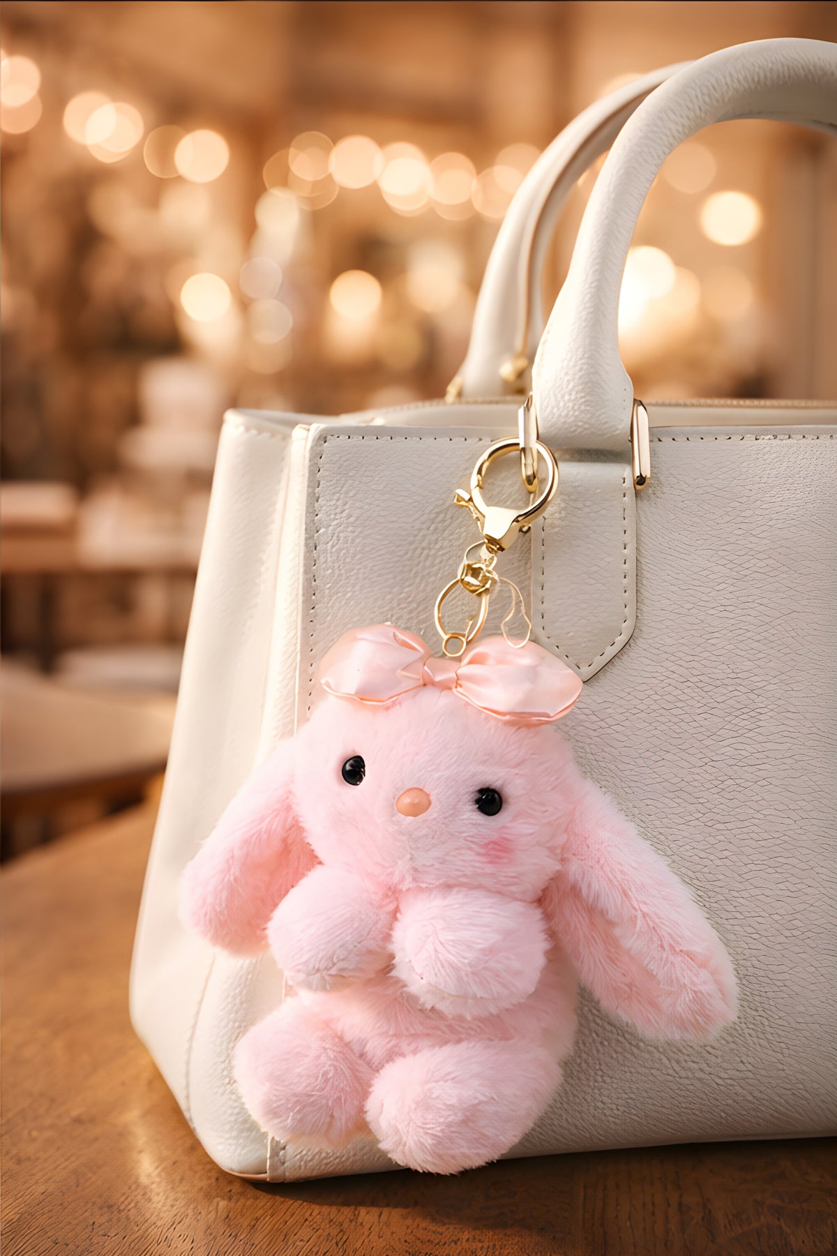 Blush Pink Bow Bunny Plush