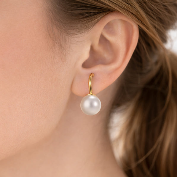 Golden Pearl Curve Earrings