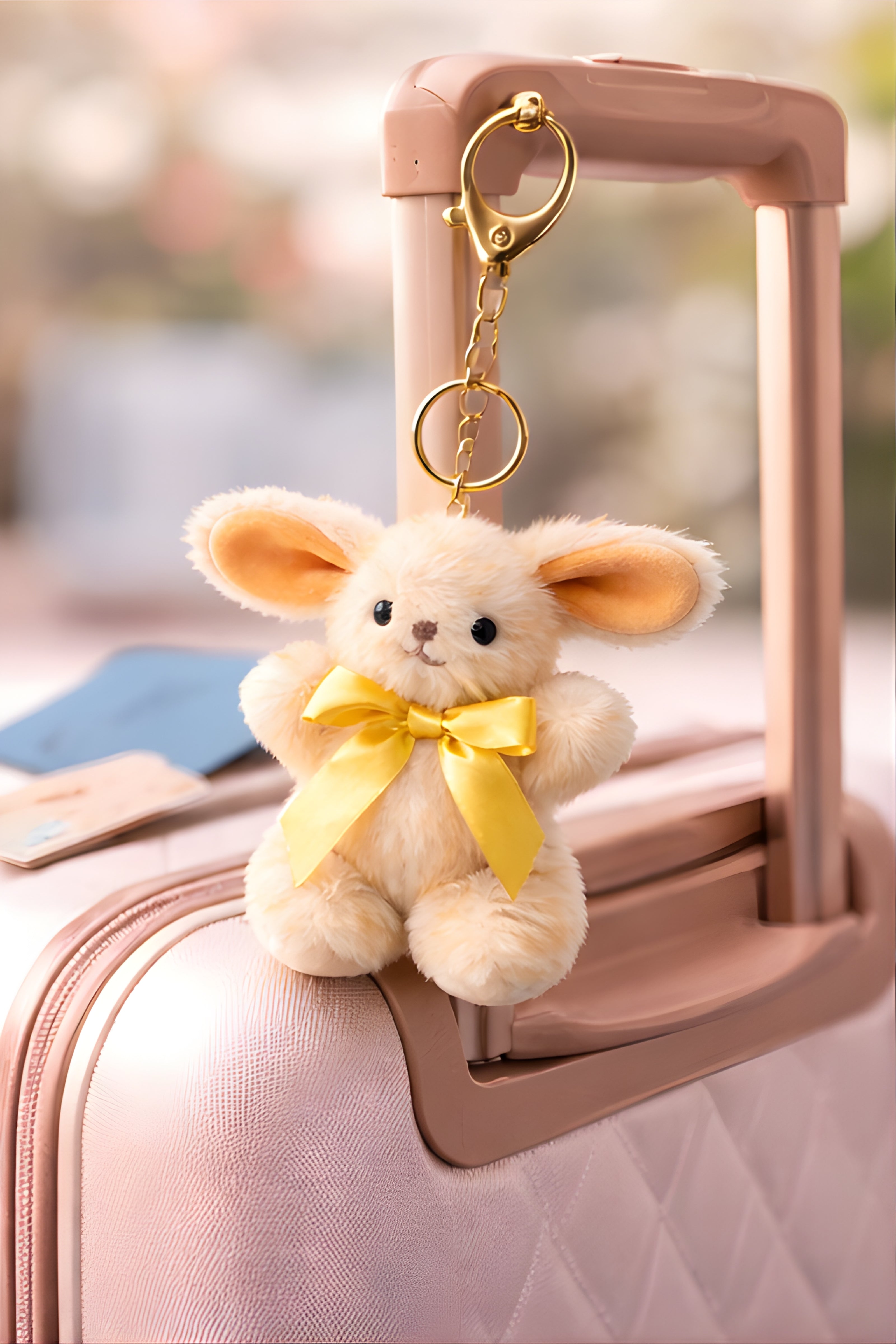 Fluffy Peach Bunny Charm