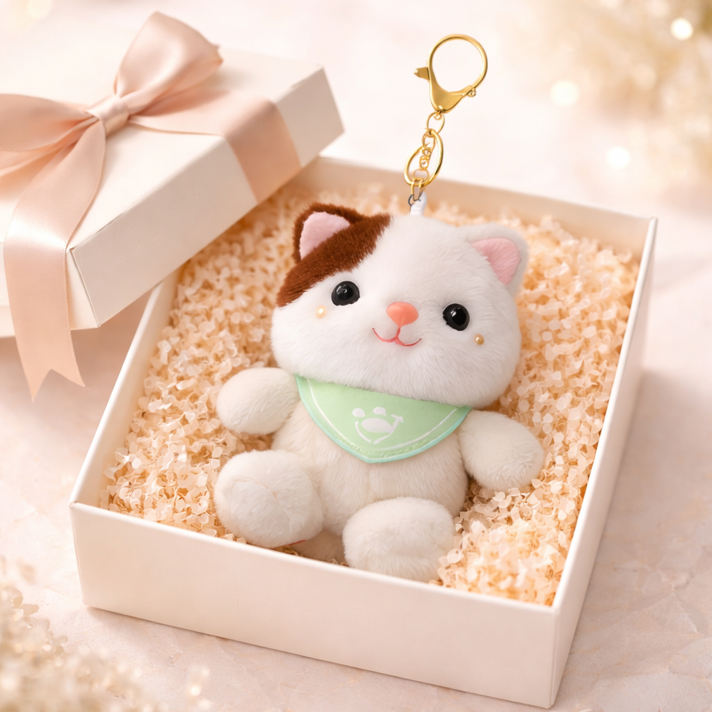 White Bandana Cat Plush