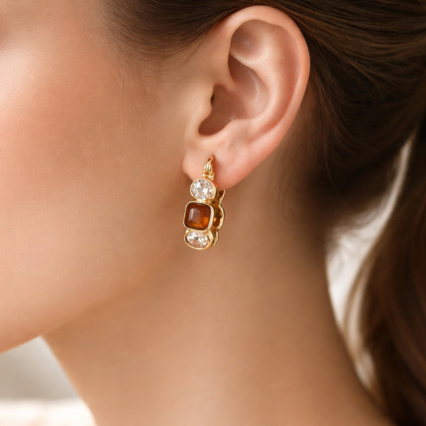 Vintage Gem Hoop Earrings